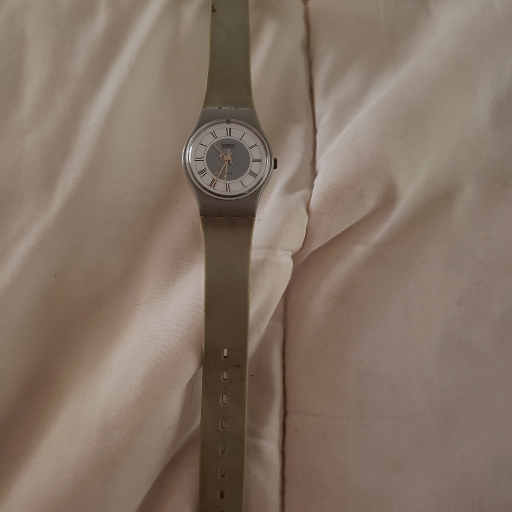 Vintage 1985 swatch gray flannel watch